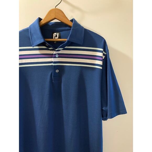 Men's Navy Blue Golf Polo Shirt - FootJoy - Size Large - Picture 4 of 8